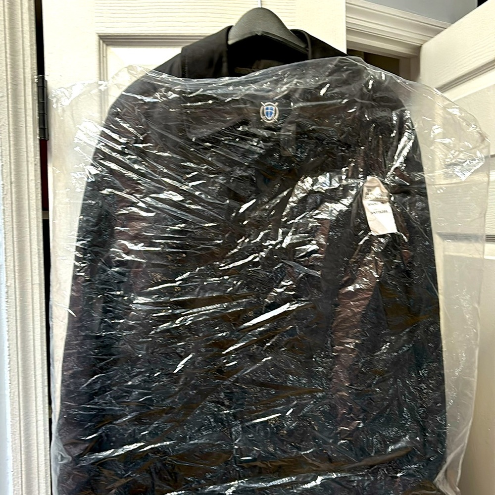 Black Trench Coat 36S brand new. Thinsulate removable liner. Button up. NWT